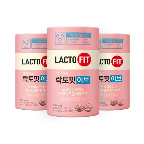 락토핏 이브 (질 유래 유산균) 3통 (60포X3/3개월분)