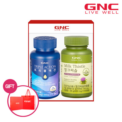 [GNC] 트리플액션(멀티비타민+오메가3+루테인) + 밀크씨슬 세트