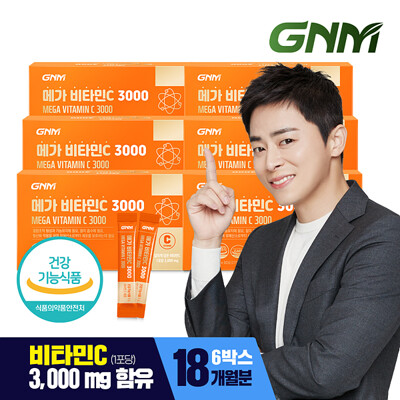 [총 18개월분] GNM 메가 비타민C 3000 90포 X 6박스 / 비타민씨 분말 가루