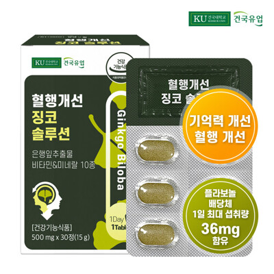 [건국유업] 혈행 징코 솔루션 30정x1개(1개월)