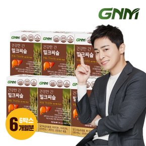 [조정석 밀크씨슬] GNM 건강한 간 밀크씨슬 실리마린 비타민B 6박스(총 6개월분) / 밀크시슬 판토텐산 나이아신 간건강