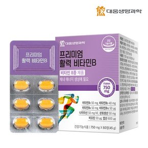 프리미엄 활력 비타민B 60정 1박스(2개월분) / 수용성비타민B 8종 비오틴 엽산 판토텐산 나이아신